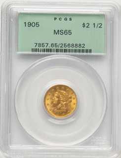 1905 $2.50 Liberty Quarter Eagle PCGS MS65