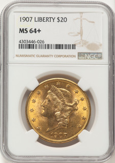 1907 $20 Liberty Liberty Double Eagle NGC MS64+