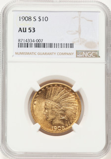 1908-S $10 Indian Eagle NGC AU53
