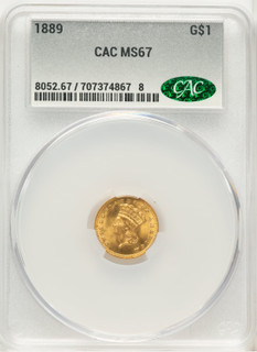 1889 G$1 Gold Dollar CACG MS67