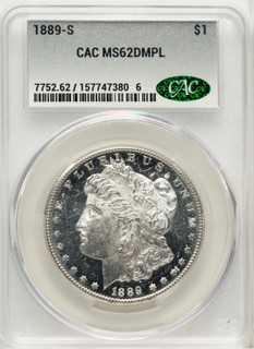 1889-S DM Morgan Dollar CACG MS62