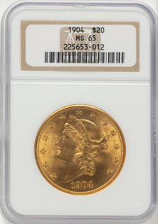 1904 $20 Liberty Liberty Double Eagle NGC MS65