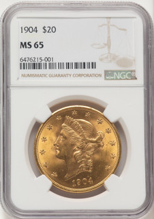 1904 $20 Liberty Liberty Double Eagle NGC MS65