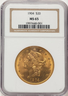 1904 $20 Liberty Liberty Double Eagle NGC MS65