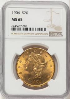 1904 $20 Liberty Liberty Double Eagle NGC MS65