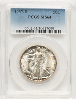 1937-D 50C Walking Liberty Half Dollar PCGS MS64