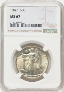 1947 50C Walking Liberty Half Dollar NGC MS67