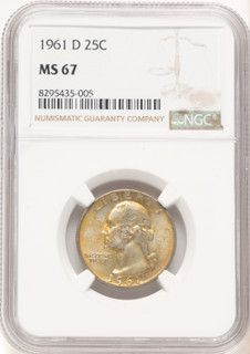 1961-D 25C Washington Quarter NGC MS67