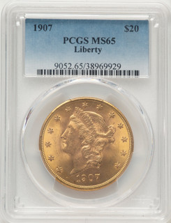1907 $20 Liberty Liberty Double Eagle PCGS MS65