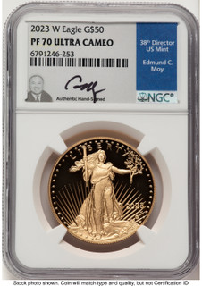 2023-W Proof Gold Eagle 1 oz NGC PF70 Ed Moy
