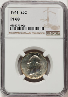 1941 25C Proof Washington Quarter NGC PR68