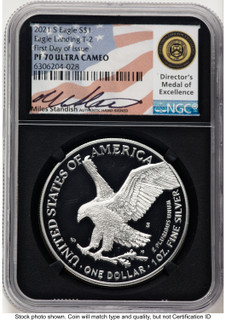 2021-S TY2 Proof Silver Eagle 1 oz FDI Miles Standish NGC PF70