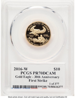 2016-W Proof Gold Eagle 1/4 oz FS PCGS PR70 Ed Moy