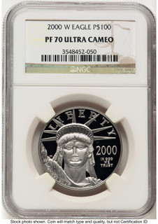 2000-W Proof Platinum Eagle 1 oz Brown Label NGC PF70