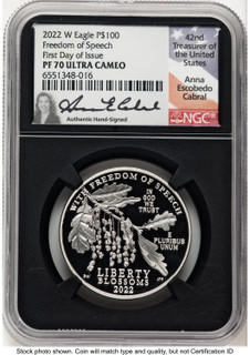 2022-W Proof Platinum Eagle 1 oz FDI Anna Cabral NGC PF70