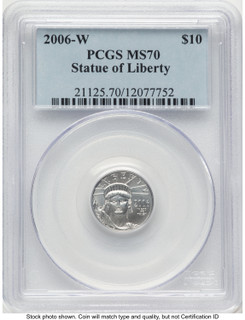 2006-W Burnished Platinum Eagle 1/10 oz Blue Label PCGS MS70
