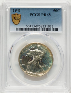 1941 50C Proof Walking Liberty Half Dollar PCGS PR68