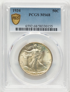 1934 50C Walking Liberty Half Dollar PCGS MS68