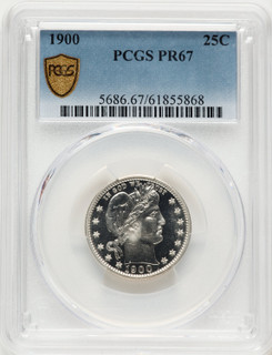 1900 25C Proof Barber Quarter PCGS PR67