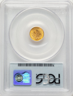 1853 G$1 Blue Gradient Gold Dollar PCGS MS63