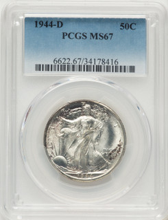 1944-D 50C Walking Liberty Half Dollar PCGS MS67