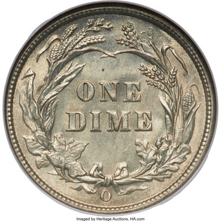 1899-O 10C Barber Dime NGC MS65