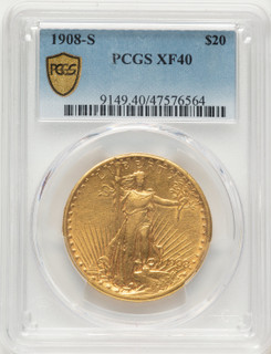 1908-S $20 Saint-Gaudens Double Eagle PCGS XF40