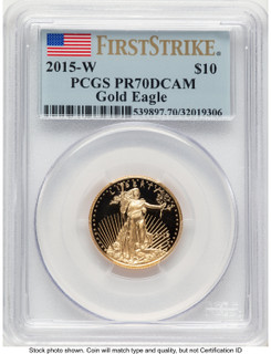 2015-W Proof Gold Eagle 1/4 oz FS Flag PCGS PR70