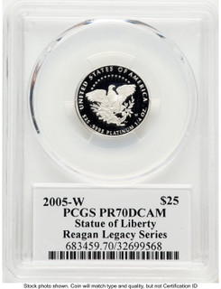 2005-W Proof Platinum Eagle 1/4 oz Reagan Legacy Series Michael Reagan PCGS PR70