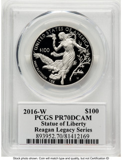 2016-W Proof Platinum Eagle 1 oz Reagan Legacy Series Michael Reagan Picture PCGS PR70