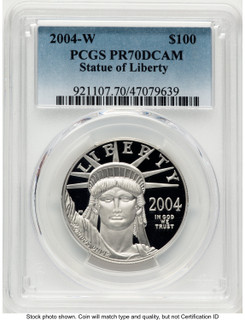 2004-W Proof Platinum Eagle 1 oz Blue Gradient PCGS PR70