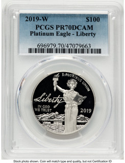2019-W Proof Platinum Eagle 1 oz Blue Gradient PCGS PR70