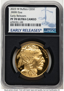 2023-W Proof Gold Buffalo 1 oz ER Blue NGC PF70
