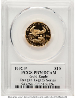 1992-P Proof Gold Eagle 1/4 oz Reagan Legacy Series Michael Reagan PCGS PR70
