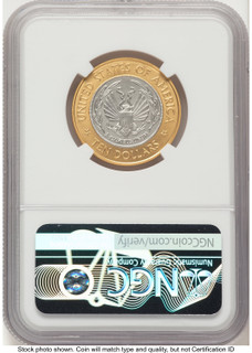 2000-W $10 Library of Congress Bi-Metallic Gold 0.2509 oz and Platinum 0.2509 oz Brown Label Modern Issues NGC MS70