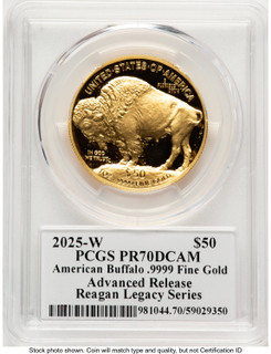 2025-W Proof Gold Buffalo 1 oz AR Reagan Legacy Series Michael Reagan Picture PCGS PR70