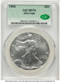 1999 Silver Eagle Non Designation CACG MS70