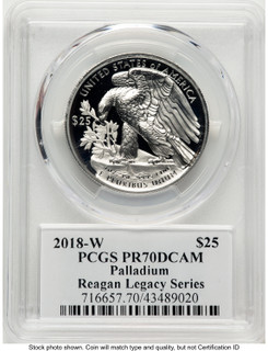 2018-W Palladium Eagle 1 oz Reagan Legacy Series Michael Reagan PCGS PR70