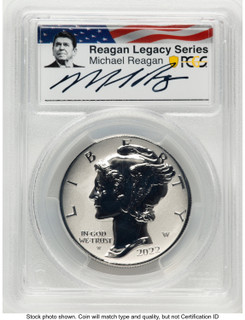 2022-W Palladium Eagle 1 oz REV FDI Reagan Legacy Series Michael Reagan Picture PCGS PR70