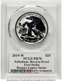 2019-W Palladium Eagle 1 oz REV FS Reagan Legacy Series Michael Reagan PCGS PR70