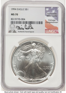 1994 Silver Eagle Mike Castle NGC MS70