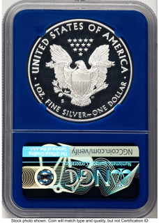 2020-S Proof Silver Eagle 1 oz FDI Trump Label Blue Core NGC PF70