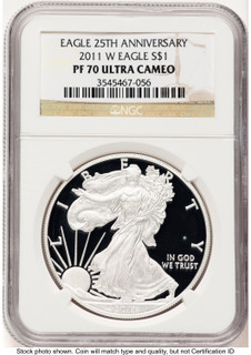 2011-W Proof Silver Eagle 1 oz Brown Label NGC PF70