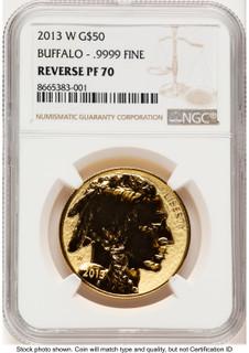 2013-W Reverse Proof Gold Buffalo 1 oz Brown Label NGC PF70