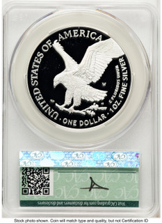 2025-W Proof Silver Eagle Privy Laser Engraved 1 oz Advanced Delivery Louis Palafoutas CACG PR70