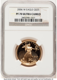 2006-W Proof Gold Eagle 1/2 oz Brown Label NGC PF70