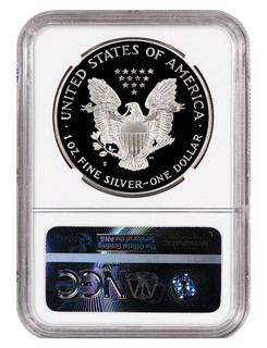 1989-S American Silver Eagle NGC PF70 Ultra Cameo John Mercanti Signed