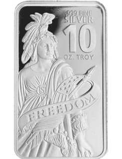 10 oz .999 Fine Silver Freedom Bar New Sealed