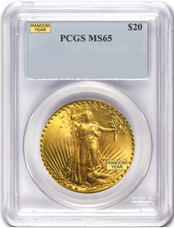 Random Date 1908-1932 Saint-Gaudens (With Motto) $20 Gold Double Eagle PCGS MS65