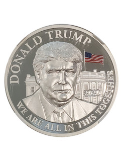 2020 Silver 1 oz Donald Trump High Relief All Together NGC PF70 Ultra Cameo Coin